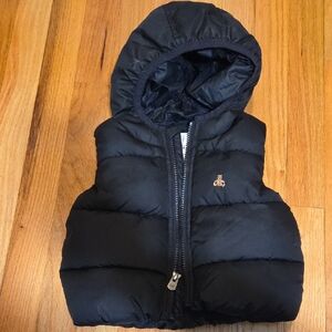 Black Hooded Puffer Vest